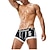 abordables Boxers homme-Homme 1 paquet Sous-Vêtements Culotte basique Sous-vêtements boxeurs Slips Coton Antibactérien Étanches Lettre Taille basse Noir Blanche