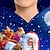 cheap Hoodies&amp;Sweatshirts-Kids Boys Christmas Hoodie Pullover Santa Claus Long Sleeve Pocket Children Top Christmas Gifts 3D Print Hoodie Cute Daily Blue Winter 3-12 Years