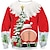 voordelige 3D-sweatshirts voor heren-Heren grafische hoodie sweatshirt trui groen rood wijn wit geel ronde hals kerstman prints butt lelijke trui katoen