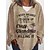 cheap Plus Size Blouses&amp;Shirts-Women‘s Plus Size Tops Active Streetwear T shirt Tee Letter Print Long Sleeve V Neck Vintage Casual Daily Going out Cotton Spandex Jersey Winter Fall khaki