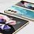 billiga Samsung-fall-telefon fodral Till Samsung Galaxy Skal Z Fold 4/3/2/1 Plätering Dammtät Ensidig Linjer / vågor Marmor Härdat glas
