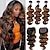 cheap 3 Bundles with Closure-Brown Highlight Body Wave Human Hair 3 Bundles with 4x4 lace closure Brazilian Remy Hair Ombre Human Hair Wavy Weaves FB30 Color 14 16 1814 Closure