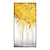cheap Floral/Botanical Paintings-Gold Botanical Oil Painting Canvas Wall Art Decoration Modern Abstract Golden Fortune Tree for Home Decor Rolled Frameless Unstretched Painting