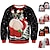 tanie Stroje na Boże Narodzenie-Święty Mikołaj Świąteczny sweter Top Na Męskie Damskie Dla obu płci Dla dorosłych Poliester Impreza Święta