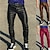 זול מכנסיים רגילים-בגדי ריקוד גברים סקיני מכנסיים מכנסיים רגילים צבע אחיד קומפורט נושם באורך מלא יומי ליציאה לבוש רחוב פוליאוריתן עור מלאכותי אופנתי מסוגנן שחור לבן מיקרו-אלסטי