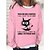 cheap Women&#039;s Hoodies &amp; Sweatshirts-Women&#039;s Sweatshirt Pullover Active Vintage Streetwear Print Pink Red Navy Blue Cat touch my coffee i will slap you so hard even google won&#039;t be able to find you Loose Fit Daily Round Neck Long Sleeve