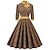 billige 1950-tallet-1950-talls cocktailkjole vintagekjole kjole flare kjole damekostyme vintage cosplay dailywear teselskap 3/4-ermet kjole jul