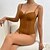cheap Bodysuit-Women&#039;s Bodysuit Black Brown Mesh Plain Beach Sleeveless V Neck Sexy S