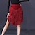 cheap Latin Dancewear-Latin Dance Skirts Tassel Ruching Pure Color Women&#039;s Performance Training High Polyester
