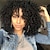 tanie Peruki syntetyczne modne-peruki kręcone dla czarnych kobiet - naturalna czarna syntetyczna afroamerykanka pełna perwersyjne kręcone włosy afro peruka z grzywką