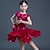 billige Dansetøj til børn-Latin Dans Dansetøj til børn Kjole Ren Farve Slidse Pige Ydeevne Træning Kortærmet Høj Polyester