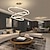 billige Ring &amp; Rund Design-led pendel lys ring sirkel design 3 ringer 40/60/80 cm justerbar akryl moderne lysekroner 3000k moderne moderne stil kjøkken spisestue hjemme bar lys 110-240v varm hvit
