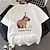 billiga nyhet roliga hoodies &amp; t-shirts-Djur Capybara T-shirt Animé Tecknat Anime Klassisk Gatustil Till Par Herr Dam Vuxna Varmstämpling Ledigt / vardag