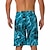 ieftine pantaloni scurți de înot pentru bărbați-Bărbați Pantaloni Scurti Pantaloni Scurți de Înot Boxeri înot Pantaloni scurți de vară Bermude Cordon cu căptușeală din plasă Talie elastică Imprimare 3D Ocean Respirabil Uscare rapidă Lungimea