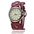 billige Kvartsklokker-quartz klokke for kvinner menn analog quartz retro vintage metall pu lærreim armbåndsur