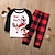 cheap Pajamas-Pajamas Family Plaid Letter Elk Home White Long Sleeve Basic Matching Outfits
