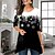 cheap T-shirts &amp; Blouses-Women&#039;s T shirt Tee Green Black Blue Snowflake Flowing tunic Print Long Sleeve Christmas Weekend Basic Round Neck Long Painting S