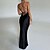 cheap Party Dresses-Women&#039;s Party Dress Bodycon Sheath Dress Long Dress Maxi Dress Black Red Pure Color Sleeveless Winter Fall Spring Backless Fashion Spaghetti Strap Slim Party Evening Party 2023 S M L