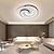 abordables Plafonniers-Plafonnier led télécommande noir rond, plafonnier 19.5 &quot;lampe de salon dimmable cuisine moderne couloir chambre