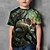 billige guttes 3d-t-skjorter-Barn Gutt Verdensmesterskap T skjorte T-skjorte Dyr Dinosaur Kortermet Crewneck Barn Topp Avslappet 3D-utskrift Kul Daglig Sommer Deep Army Green 3-12 år