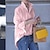 お買い得  ベーシック・レディーストップス-シャツ ブラウス 女性用 ホワイト ピンク パープル 単色/無地 パッチワーク ボタンダウン オフィス 日常 ベーシック クラシック 近代の シャツカラー レギュラー S