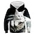 cheap Hoodies &amp; Sweatshirts-Kids Girls&#039; Hoodie Cat Long Sleeve Fall Winter Active Fashion Cotton Casual Regular Fit