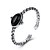 Χαμηλού Κόστους Δαχτυλίδια-Ανοίξτε τον δακτύλιο Πάρτι Πεπαλαιωμένο Στυλ Μαύρο S925 Ασημένιο ασήμι Πολύτιμος Βίντατζ Απλός 1 τεμ Οψιανός