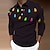 cheap Men&#039;s Button Up Polos-Men&#039;s Polo Shirt Golf Shirt Graphic Prints Turndown Black Blue Purple Rainbow Gray 3D Print Street Casual Long Sleeve Print Button-Down Clothing Apparel Fashion Designer Casual Breathable