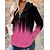 cheap Hoodies &amp; Sweatshirts-Women&#039;s Pullover Zipper Active Streetwear White Pink Blue Gradient Weekend Long Sleeve Hoodie