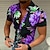 billige Hawaii-skjorter med jakkeslag for menn-Herre Skjorte Grafisk skjorte Aloha skjorte Blomstret Grafisk Aftæpning Svart / Rød Blå Lilla Grønn Fest utendørs Kortermet Knapp ned Klær Designer Fritid