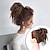 voordelige Chignons-warrige opgestoken rommelige knot haarstuk haar knot extensions met elastische rubberen band paardenstaart haarstukje scrunchies voor vrouwen (bruin mix lichtblond)