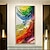 billiga Abstrakta målningar-oljemålning 100 % handgjord handmålad väggkonst på duk vertikal färgglad abstrakt modern heminredning dekor rullad duk utan ram osträckt