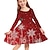 cheap Dresses-Kids Girls&#039; Christmas Dress Dress Snowflake Dress Tree Snowflake Long Sleeve Christmas Gifts Casual Crewneck Adorable Daily Polyester Above Knee Casual Dress Swing Dress A Line Dress Fall Winter 3-10