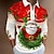 preiswerte 3D-Reißverschluss-Polo-Herren Poloshirt Golfhemd Weihnachtsmann Umlegekragen Wein Weiss + rot Rot+Armeegrün+Weiß Schwarz Weiß 3D-Druck Strasse Casual Langarm Zip Bedruckt Bekleidung Modisch Designer Brautkleider schlicht
