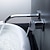 Недорогие Настенный монтаж-смесители для раковины в ванной, латунный водопад, современный стиль, настенное крепление, одна ручка, два отверстия, хромированная отделка, кран для ванны с переключателем холодной и горячей воды