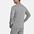 preiswerte Pyjamas-Herren Thermounterwäsche Schlafanzüge Thermounterwäsche Set Einfarbig Basic Modisch Komfort Heim Polyester Warm Rundhalsausschnitt Langarm Hose Elastische Taille Winter Herbst Schwarz Hellgrau