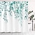 preiswerte Duschvorhänge Top Verkauf-Duschvorhang mit Haken, Blumenpflanze, hellgrüne Aquarellblätter auf der Oberseite, Pflanze mit floraler Badezimmerdekoration, Zoll mit Haken