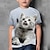 tanie chłopięce koszulki 3D-Dzieci Dla chłopców Podkoszulek Trójnik Zwierzę Kot Krótki rękaw Wycięcie pod szyją Dzieci Top Codzienny Druk 3D Godny podziwu Codzienny Lato Czarny 3-12 lat