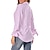 baratos Tops básicos de mulher-Camisa Social Blusa Mulheres Branco Rosa Roxo Cor Sólida / Simples Patchwork Botão para baixo Escritório Diário Básico Clássico Moderno Colarinho de Camisa Normal S