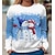 cheap Sweatshirts-Women&#039;s Sweatshirt Pullover Streetwear Christmas Denim Blue Grass Green Green Graphic Snowman Snowflake Christmas Round Neck Long Sleeve S M L XL 2XL 3XL