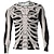 tanie czaszka i kość-Męskie Podkoszulek koszula halloweenowa Graficzny Szkielet Półgolf Odzież Druk 3D Ulica Codzienny Długi rękaw Moda Codzienny