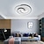 abordables Plafonniers-Plafonnier led télécommande noir rond, plafonnier 19.5 &quot;lampe de salon dimmable cuisine moderne couloir chambre