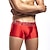 cheap Men&#039;s Boxers Underwear-Men&#039;s 1pack Underwear Basic Panties Boxers Underwear Briefs Nylon Antibacterial Leak Proof Letter Mid Waist Black Red
