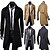billiga Trenchcoat för män-Vinterkappa Rock Peacoat Trenchcoat Företag Ledigt Höst Vinter 95% polyester 5% bomull Ytterkläder Kläder Hakslag