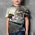tanie chłopięce koszulki 3D-Dzieci Dla chłopców Mistrzostwa Świata Podkoszulek Trójnik Zwierzę Dinozaur Krótki rękaw Wycięcie pod szyją Dzieci Top Codzienny Druk 3D Nowoczesne Codzienny Lato Głęboka zieleń wojskowa 3-12 lat