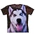 billige nyhed sjove hættetrøjer &amp; t-shirts-Dyr Hund T-shirt Tegneserie Manga Dyr Trykt mønster Grafisk Til Par Herre Dame Voksne Maskerade 3D-udskrivning Afslappet / Hverdag