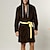cheap Men&#039;s Robes-Men&#039;s Robe Bathrobe Bath Robe Pure Color Fashion Simple Plush Home Polyester Flannel Comfort Warm Hoodie Long Robe Belt Included Winter Black Royal Blue