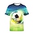 billiga T-shirts och skjortor för pojkar-Barn Pojkar världscupen T-shirt Tee Fotboll Kortärmad Bomull Barn Top Ledigt Häftig Förtjusande Sommar Mörkgrön 2-12 år
