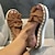 voordelige Damespantoffels &amp; slippers-Dames Sandalen Slippers Boho Espadrilles Sandalen met plateauzool Buiten Dagelijks Strand Effen Kleur Strik Plateau Platte hak Open teen Casual minimalisme Canvas Leegloper Donker Bruin Zwart Wit