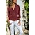 baratos Tops básicos de mulher-camisa feminina blusa bolso lapela cor manga longa roupas femininas cor lisa basico diário
